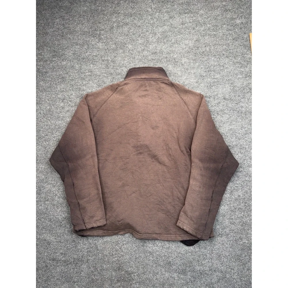 Foot Locker Vintage Quarter Zip Sweatshirt Men Medium Brown Sun Faded Distressed